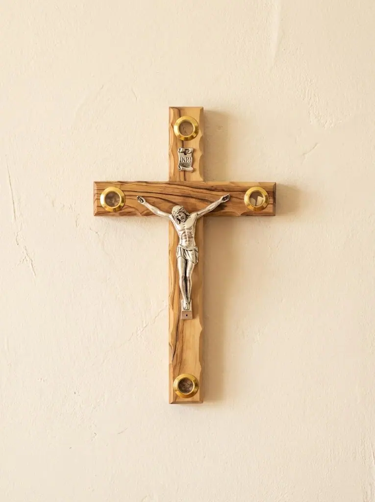 Roman Catholic Latin Cross – With Jerusalem Soil, Blessed in Jerusalem
