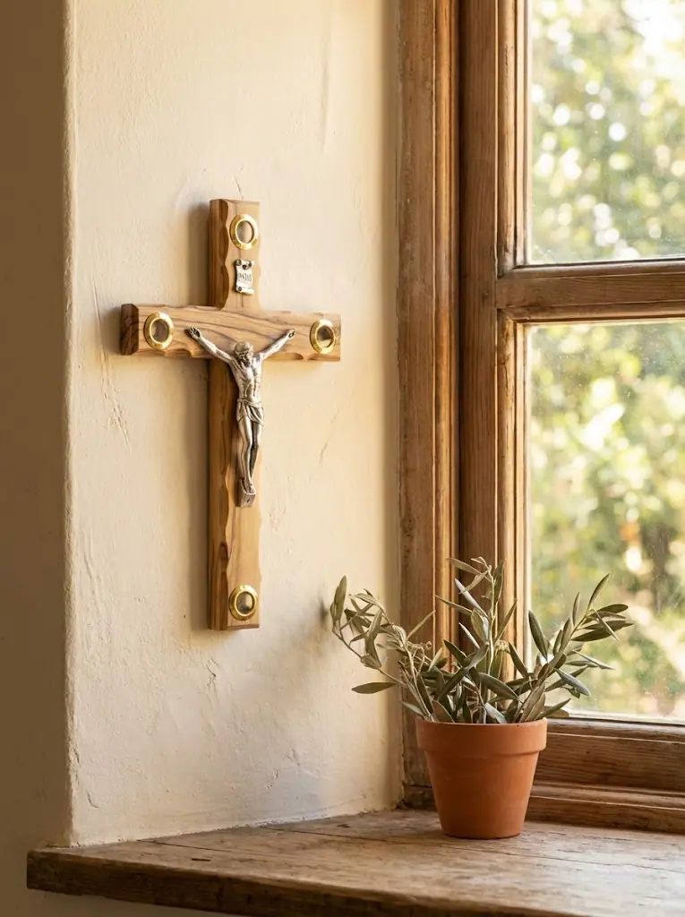Roman Catholic Latin Cross – With Jerusalem Soil, Blessed in Jerusalem