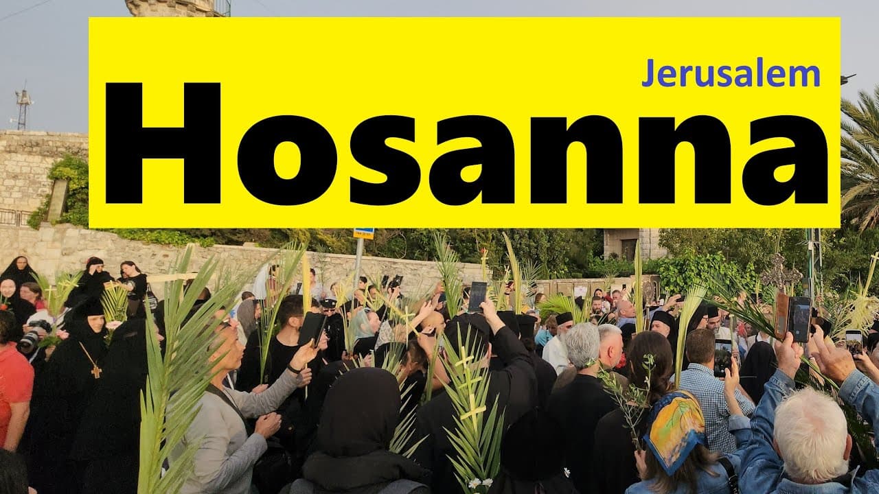 The path of Jesus on Palm Sunday, through the sacred sites of Jerusalem as told in the New Testament